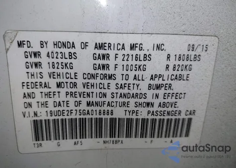 2016 Acura Ilx Premium Package/Technology Plus Package из США, поврежденный, VIN 19UDE2F75GA018888